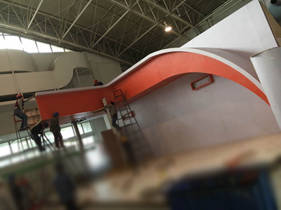 伟德展台布展中